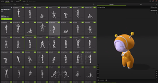 an alien like model in 3D software showing lots of different poses