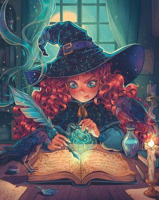 Daria Anako artwork; witch writing