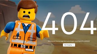 LEGO 404 page screenshot