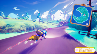 Electric Saint's Crescent County made in Unreal Engine 5; screens of a broomstick racing game