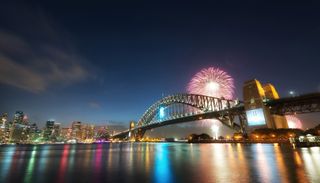 An HDR photo of fireworks