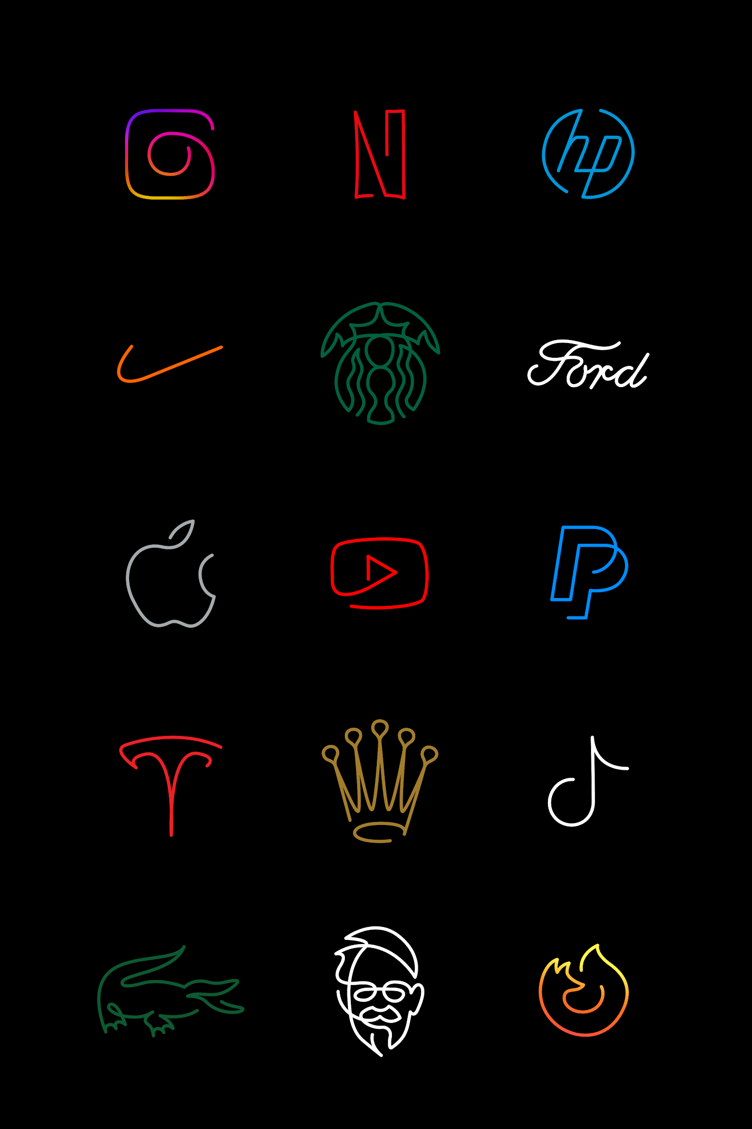 Logos drawn with a single line