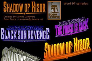 A sample of Shadow of Xizor, one of the best Star Wars fonts