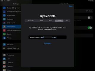 Handwriting on the iPad: Insert text