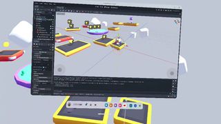 Best game development software; a screenshot showing the game engine Godot on Meta Quest