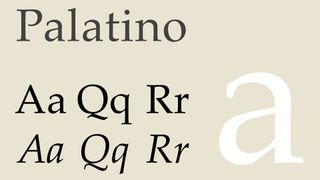 Specimen of Palatino font