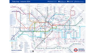 The London Tube map 2024 after the rebranding of London Overground routes